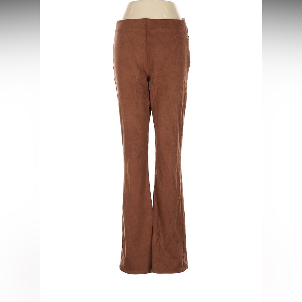 American Eagle Outfitters Tan Suede Stretch Pants Flare